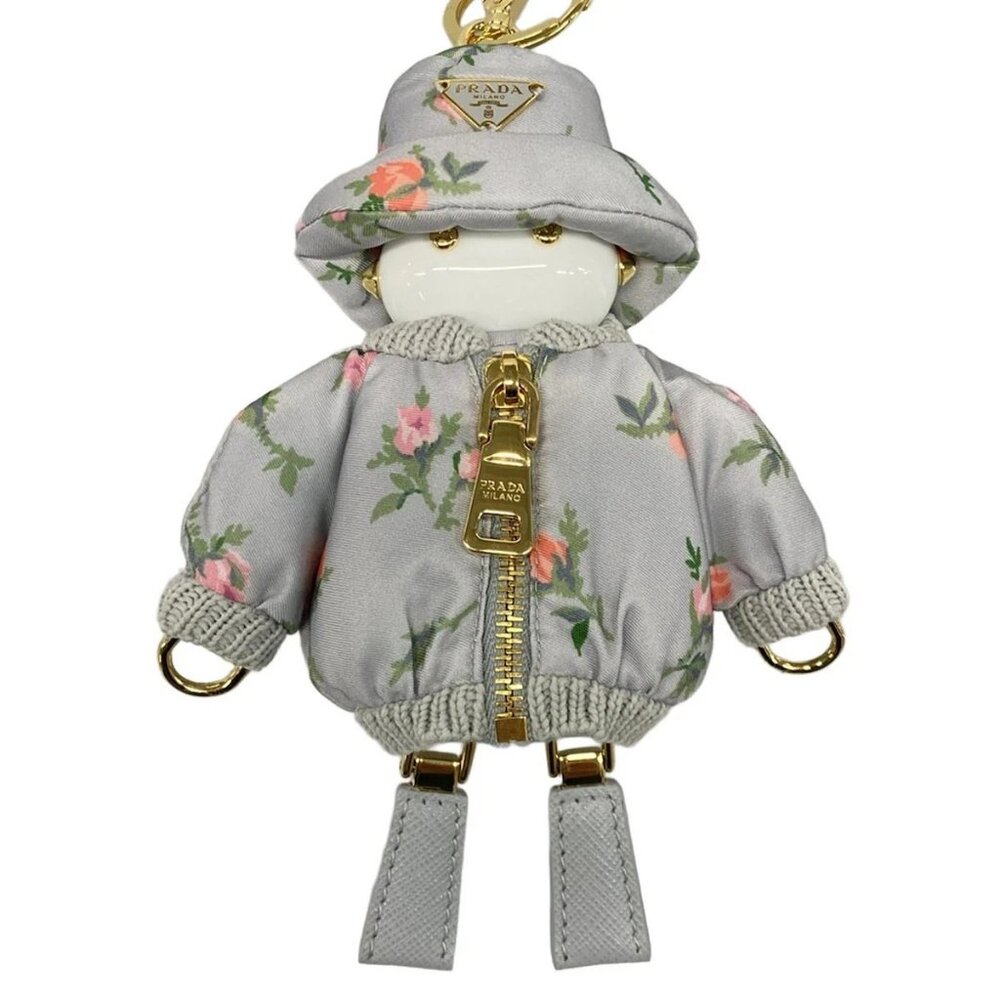 PRADA Soft robot Re-Nylon keychain charm with shoulder strap 1TT181 Light Blue - Picture 4 of 5